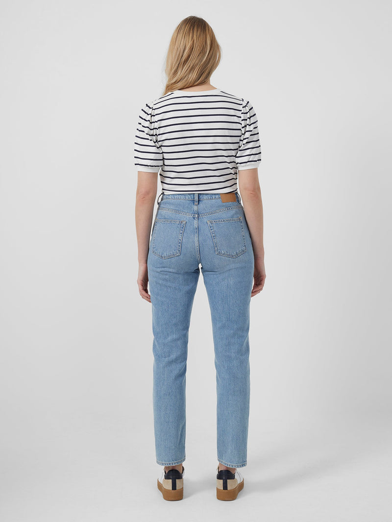 Striped Puff-Sleeved Top