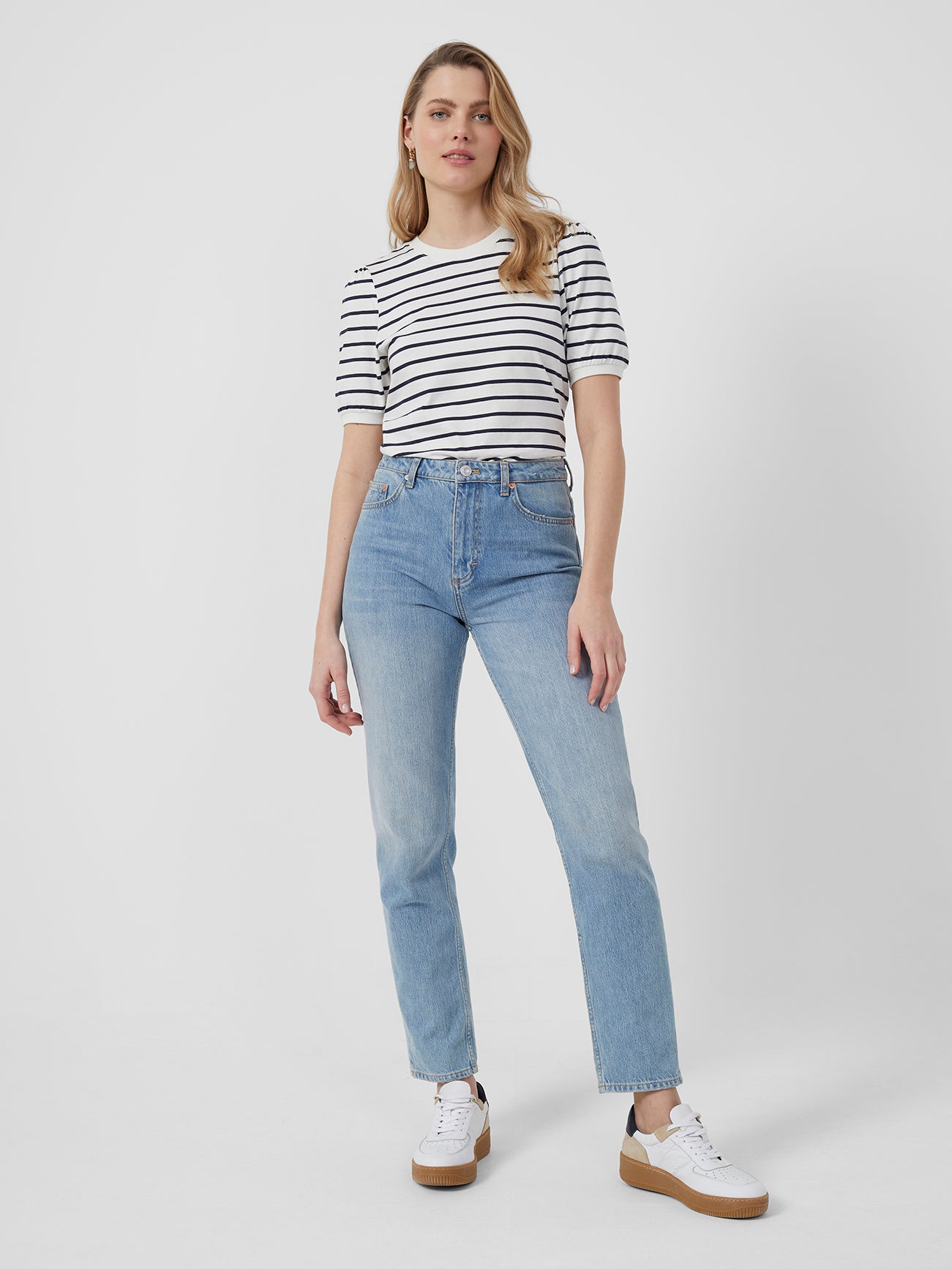 Striped Puff-Sleeved Top