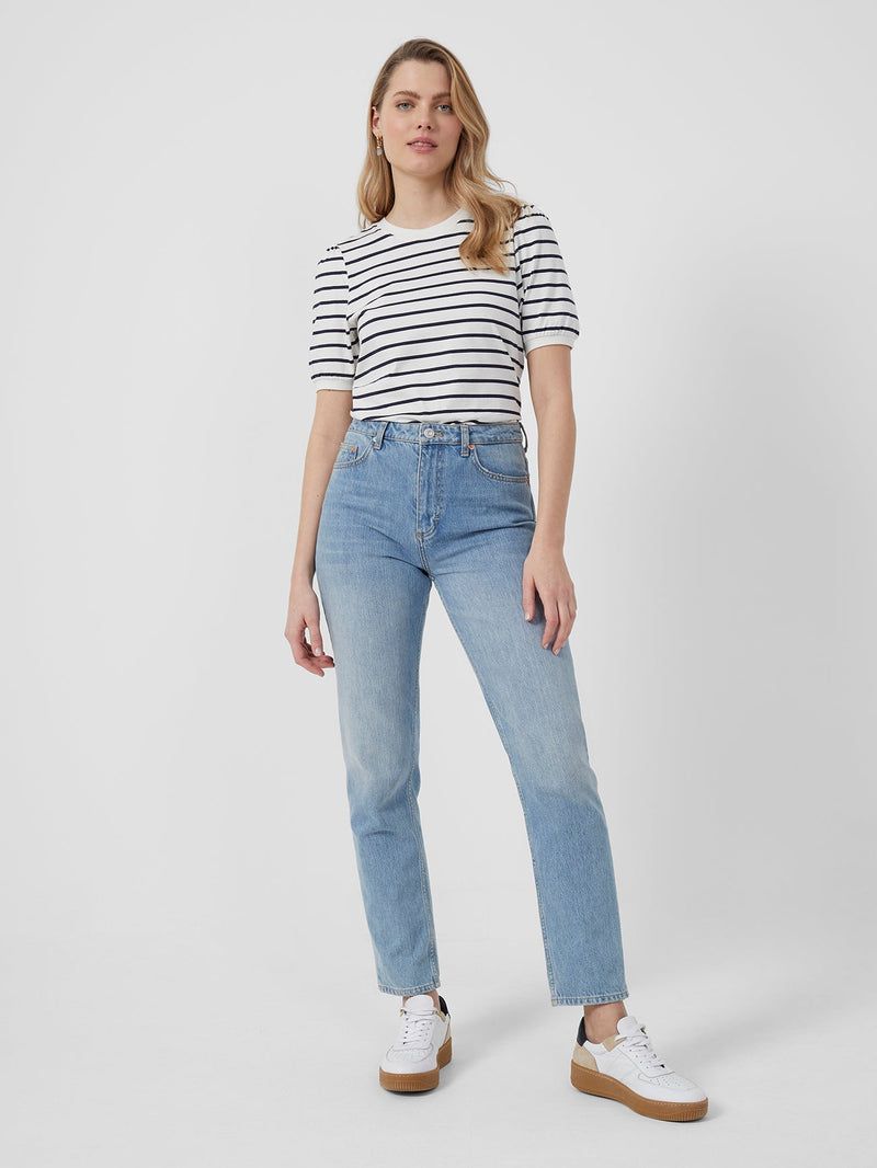 Striped Puff-Sleeved Top