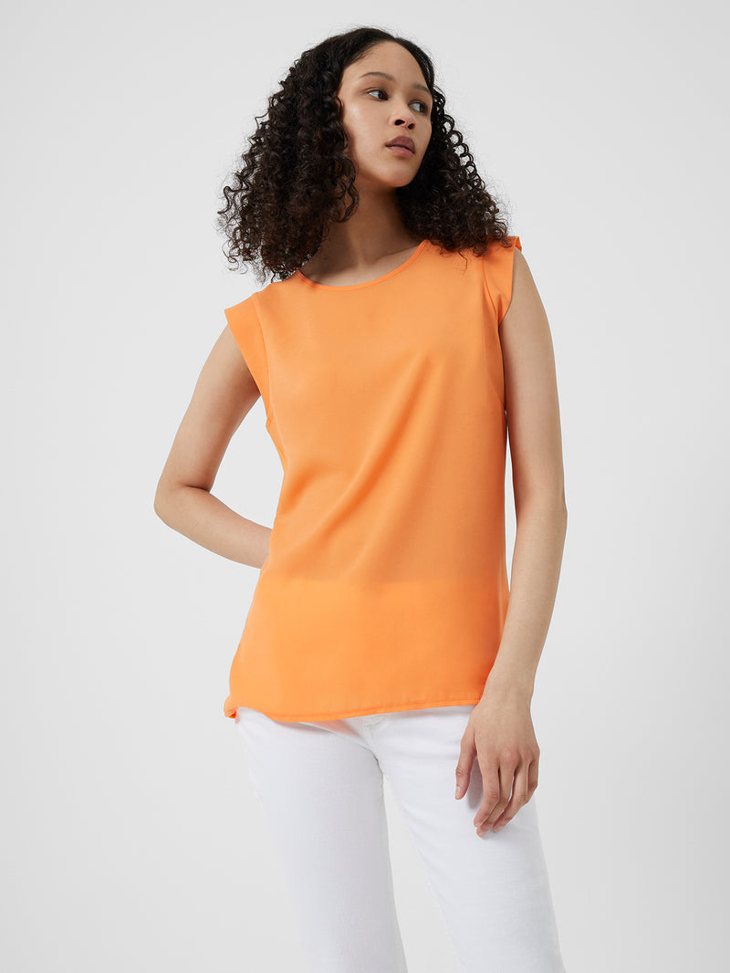 Crepe Light Capped Sleeve Top
