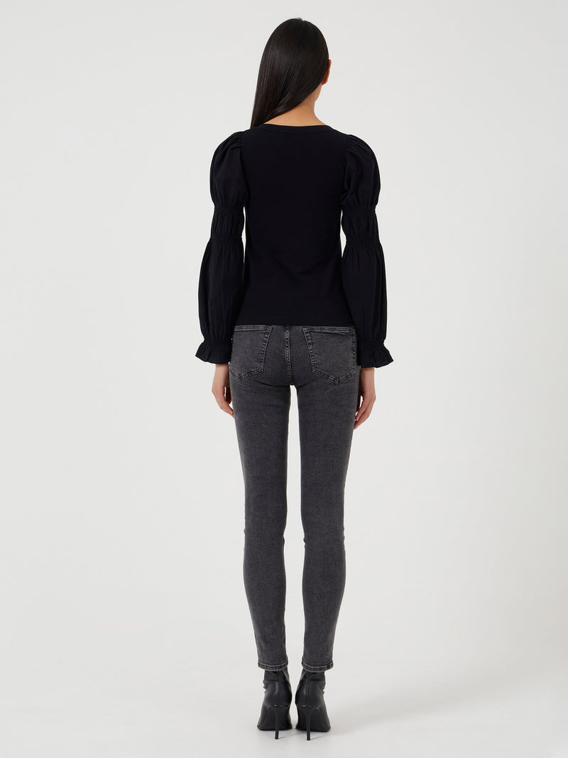 Tim Tim Solid Jersey Marie Sleeve Top