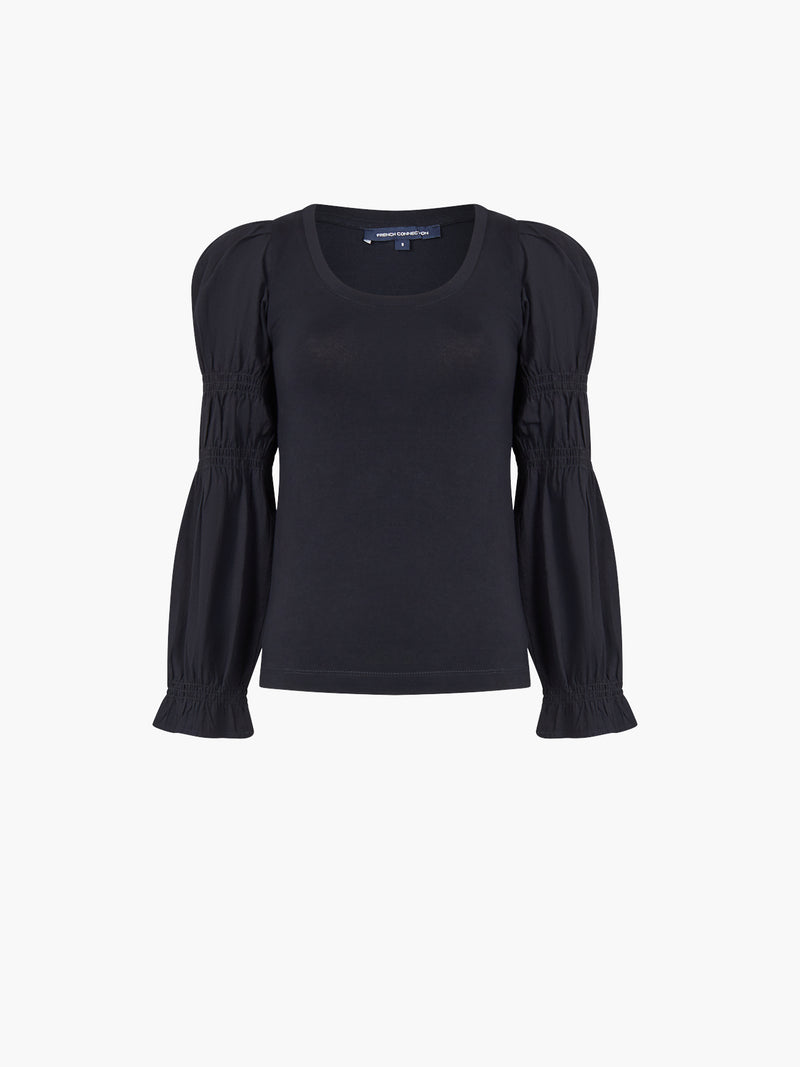 Tim Tim Solid Jersey Marie Sleeve Top