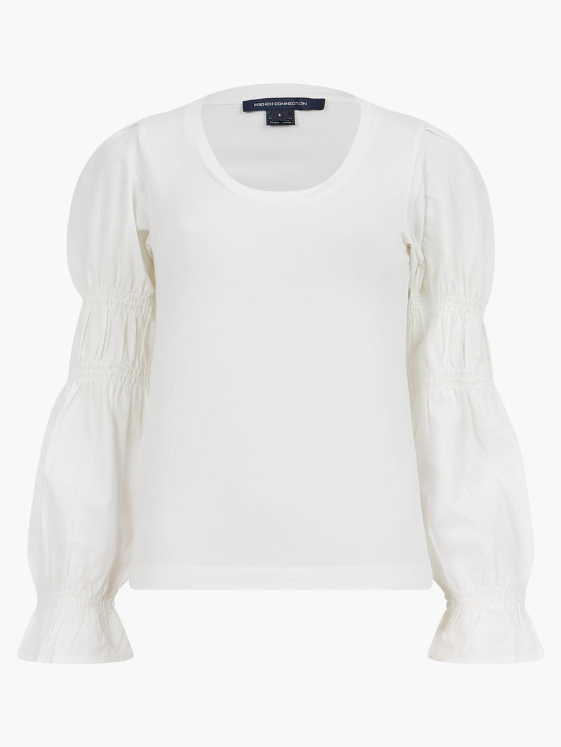 Tim Tim Solid Jersey Marie Sleeve Top