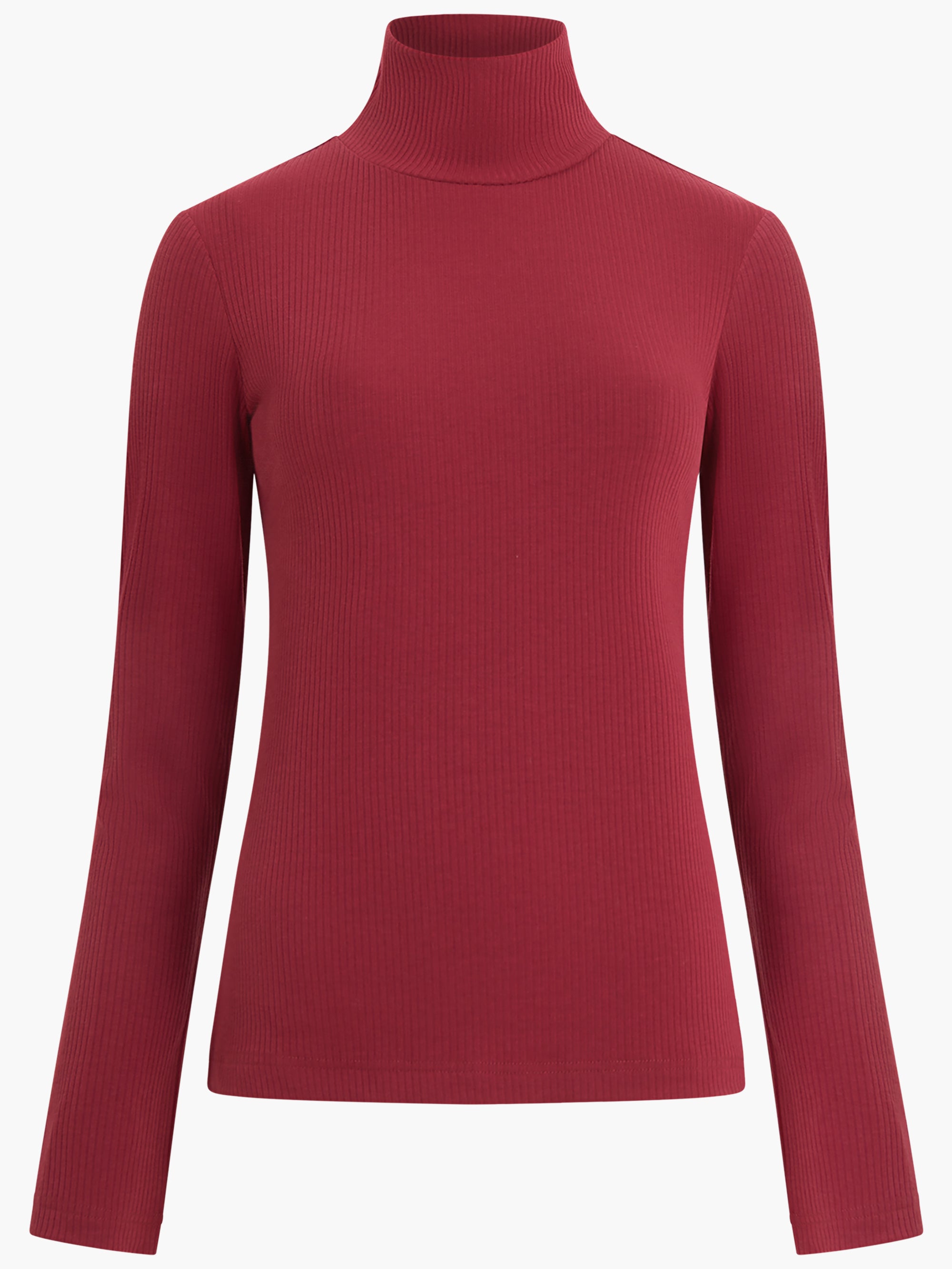Turtleneck Ribbed Long Sleeve Top