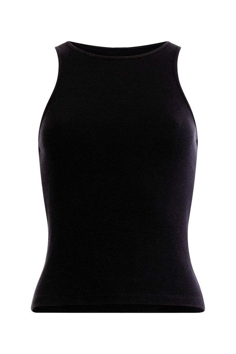 Rassia Cheryle Ribbed Racer Tank Top