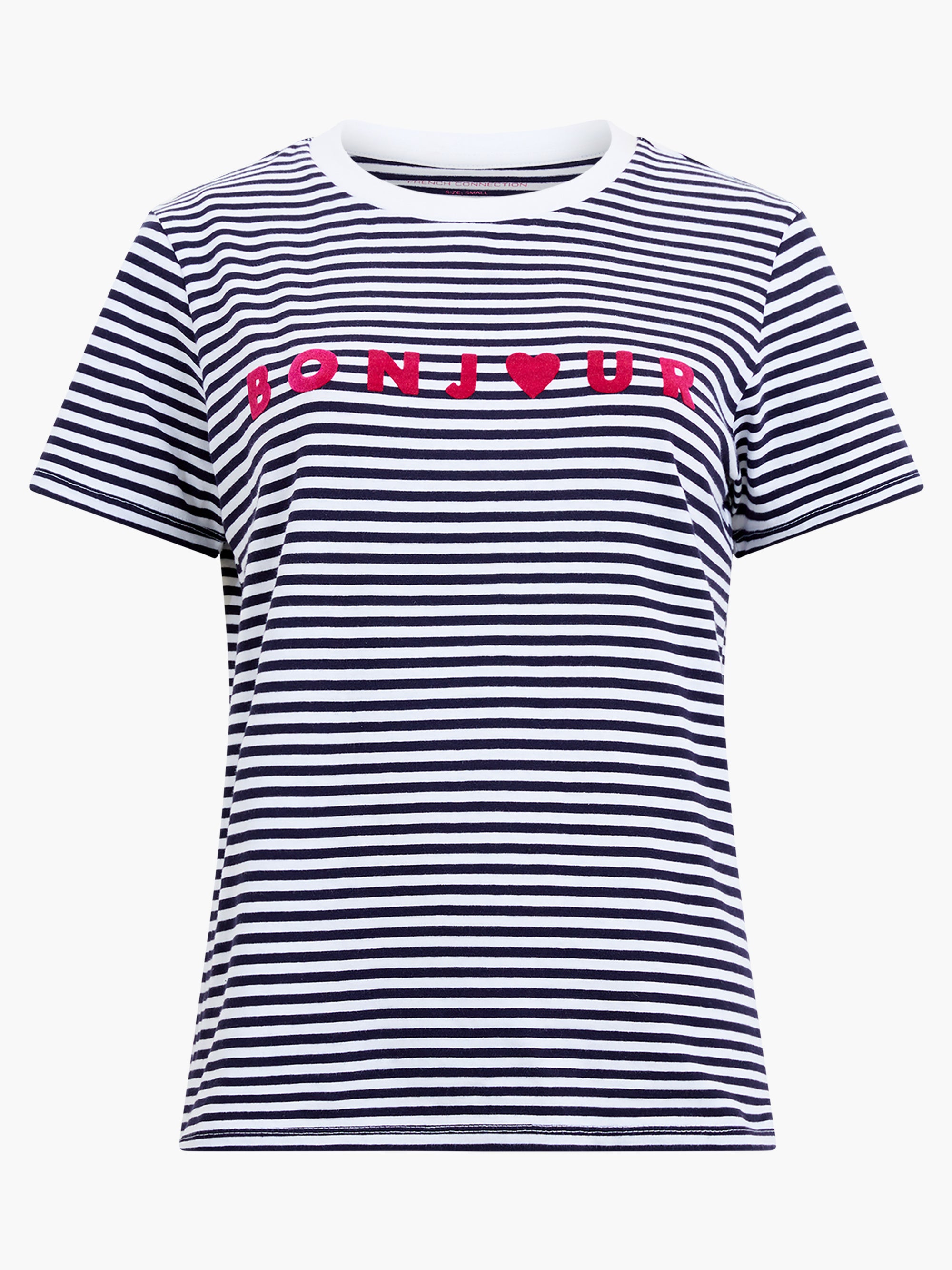 Bonjour Stripe Graphic T-Shirt