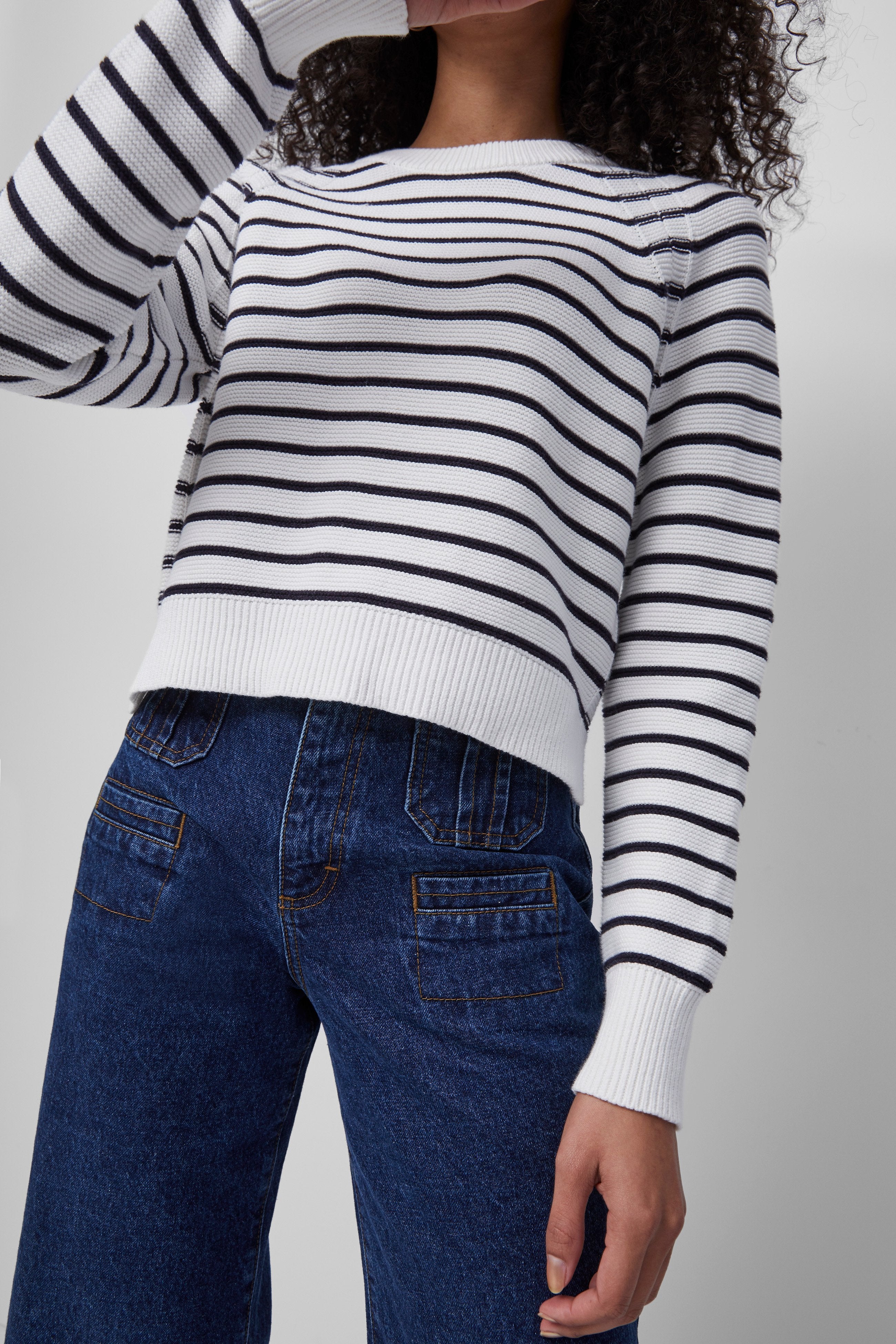 lillie mozart stripe jumper summer white/utility blue