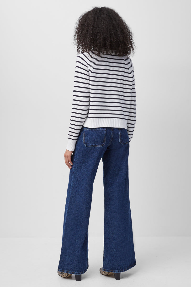 lillie mozart stripe jumper summer white/utility blue