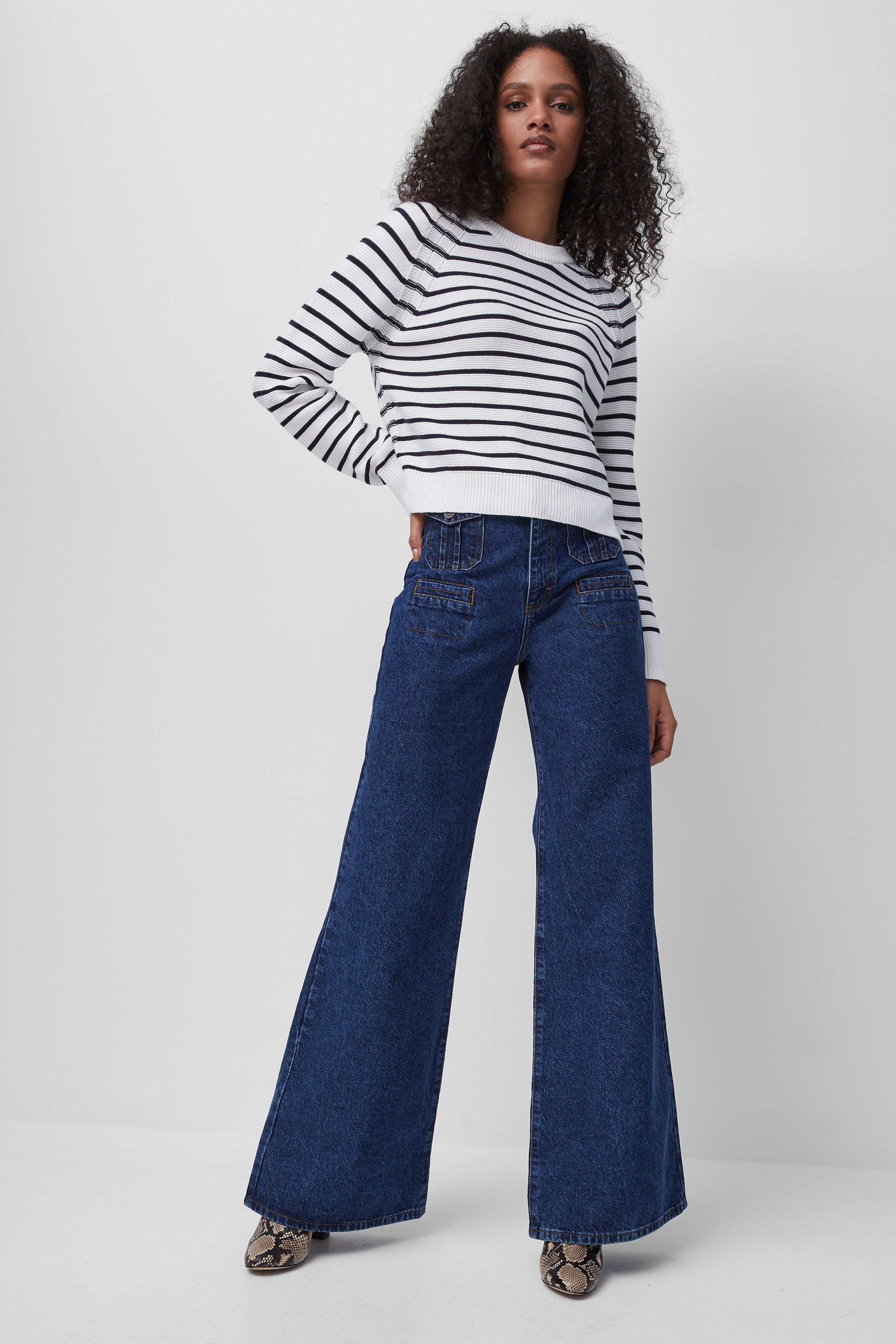 lillie mozart stripe jumper summer white/utility blue