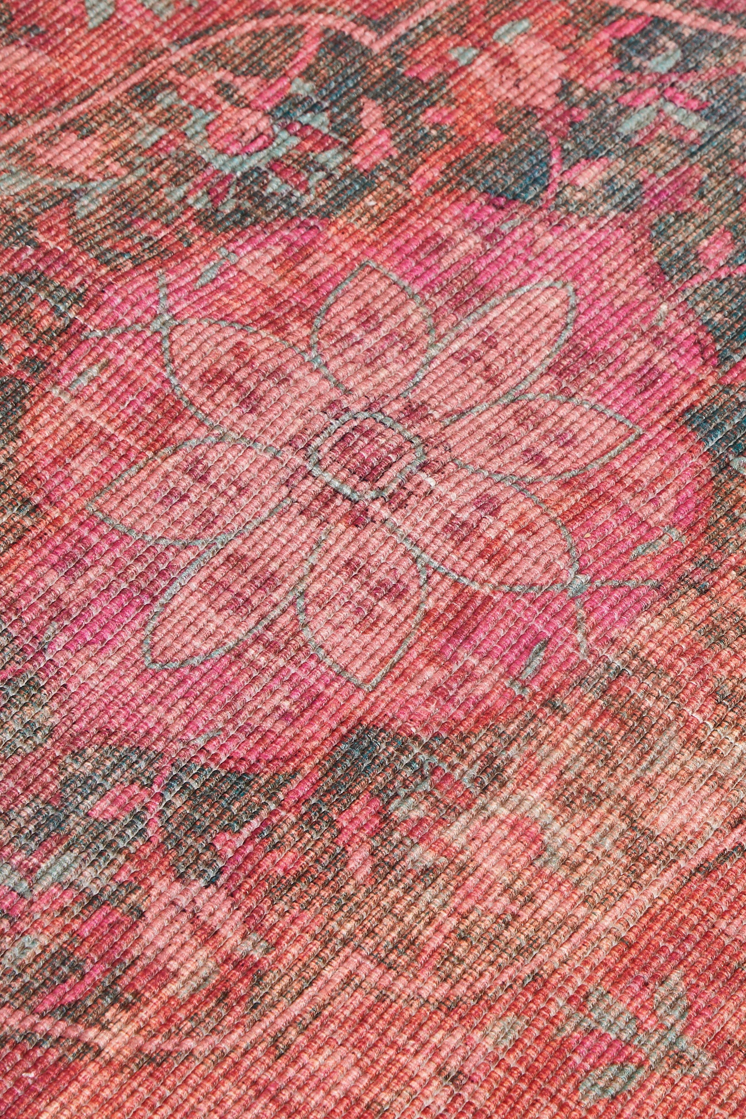 large recycled crimson cassis rug red