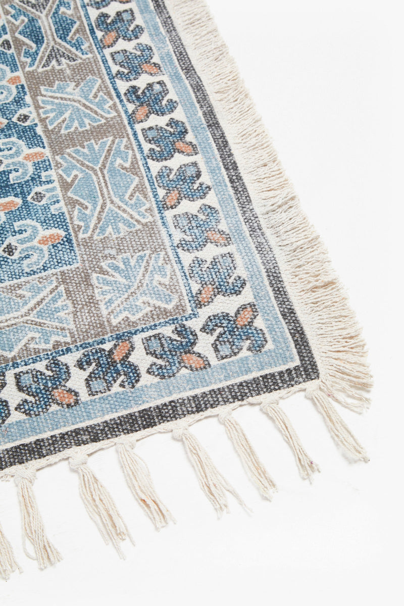 large poppy field rug navy