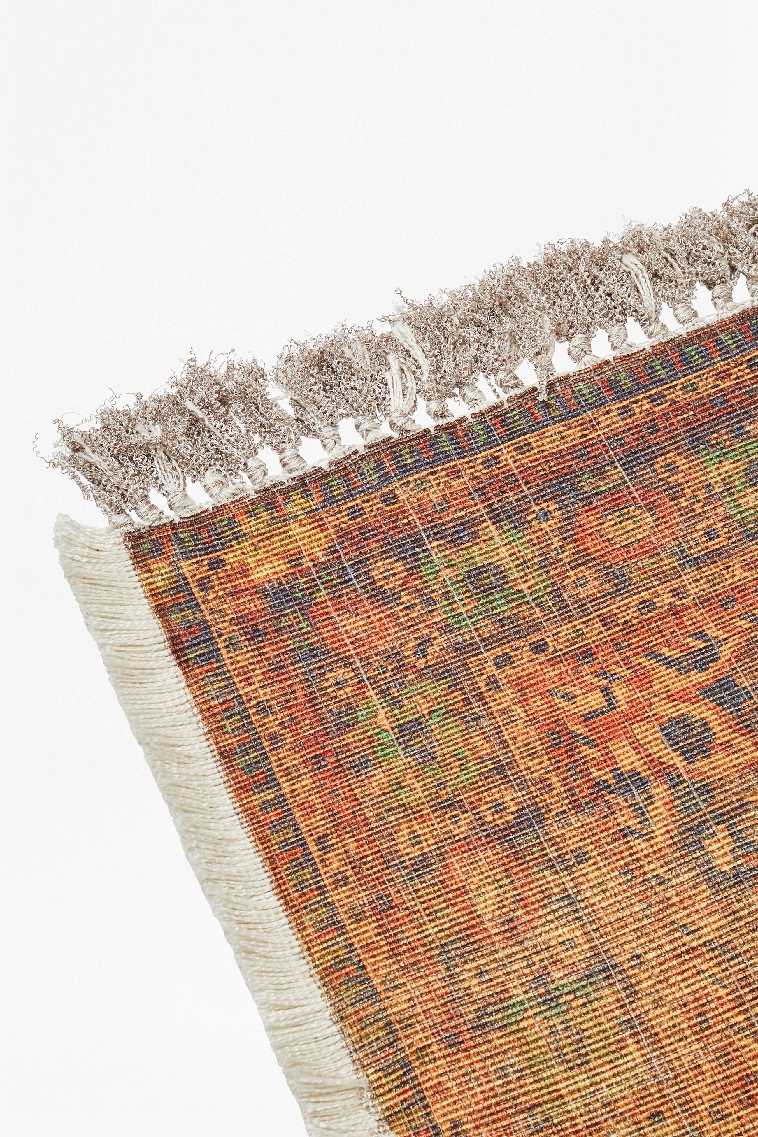 large recycled spiced ginger rug orange