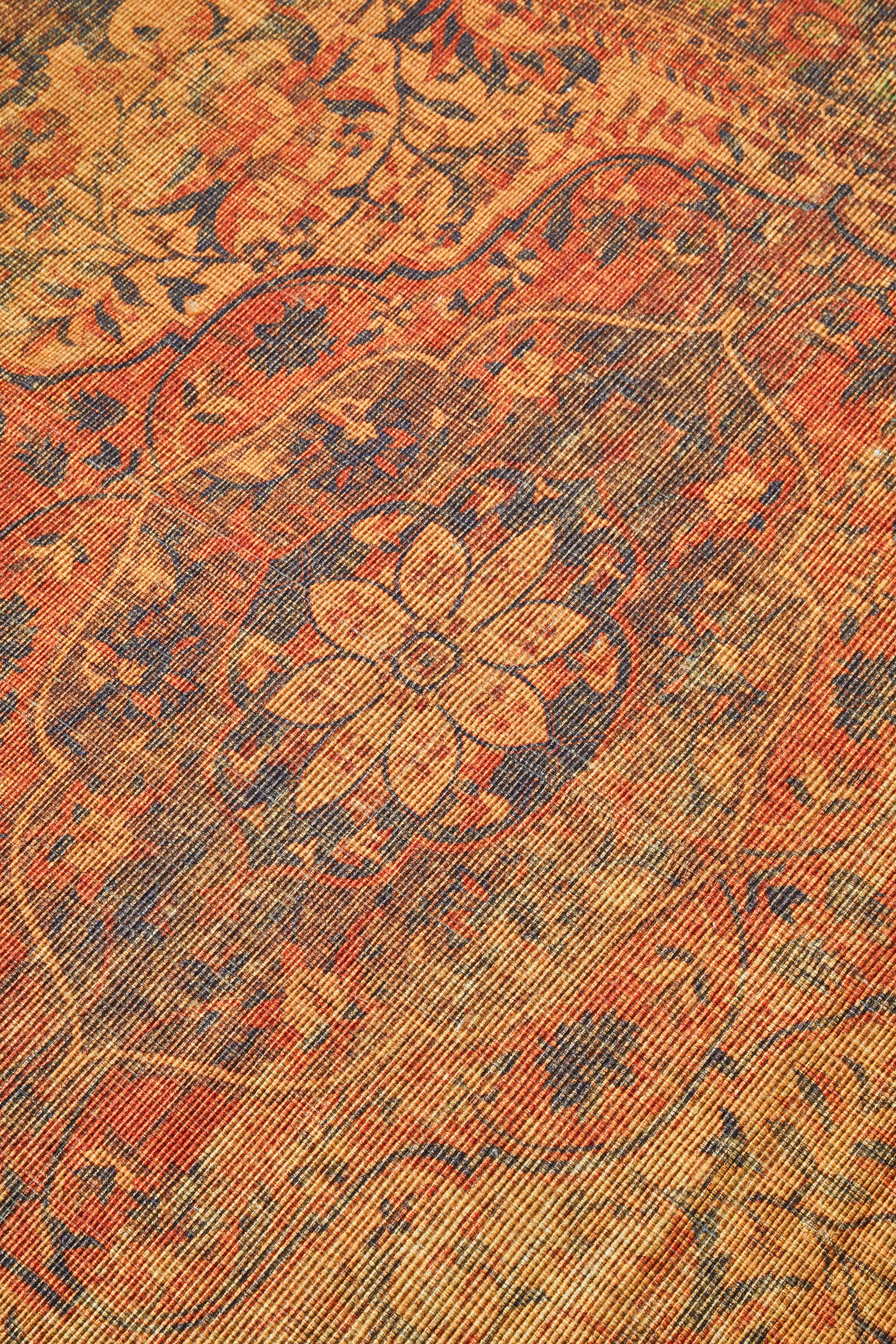 large recycled spiced ginger rug orange