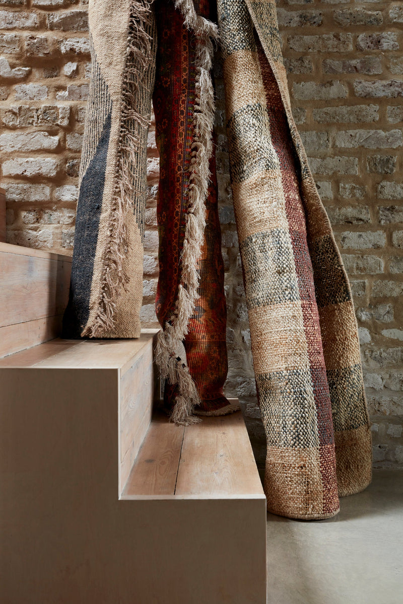 aztec geometric jute rug natural/grey