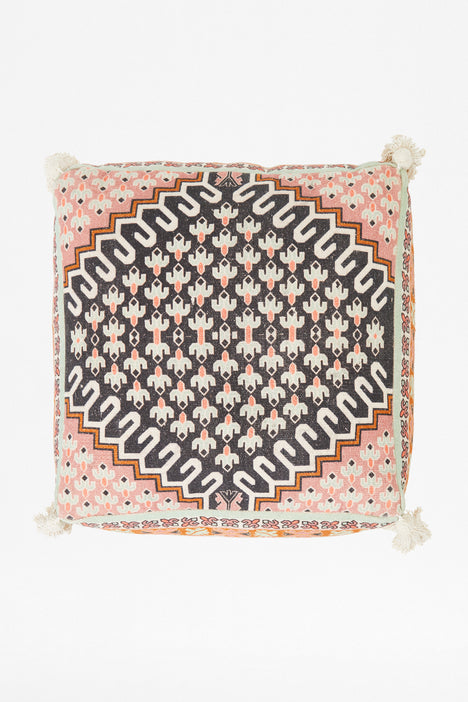 poppy field pouffe pink