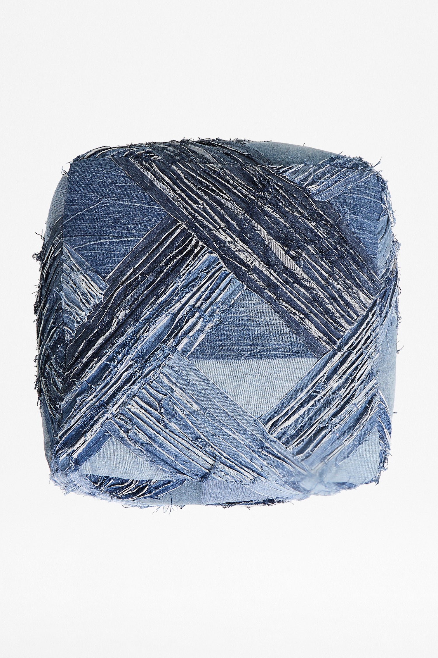 recycled denim pouffe blue denim