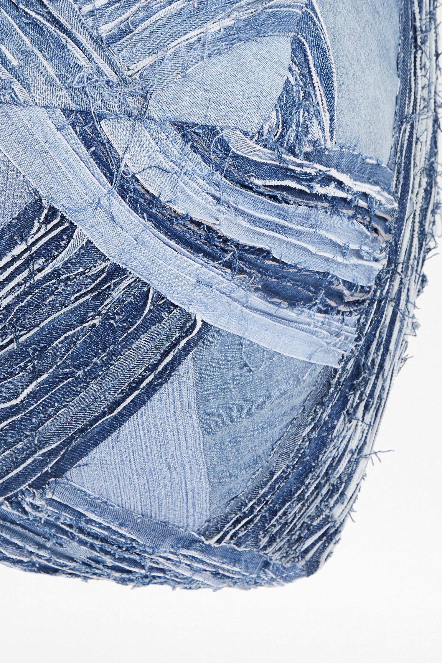 recycled denim pouffe blue denim