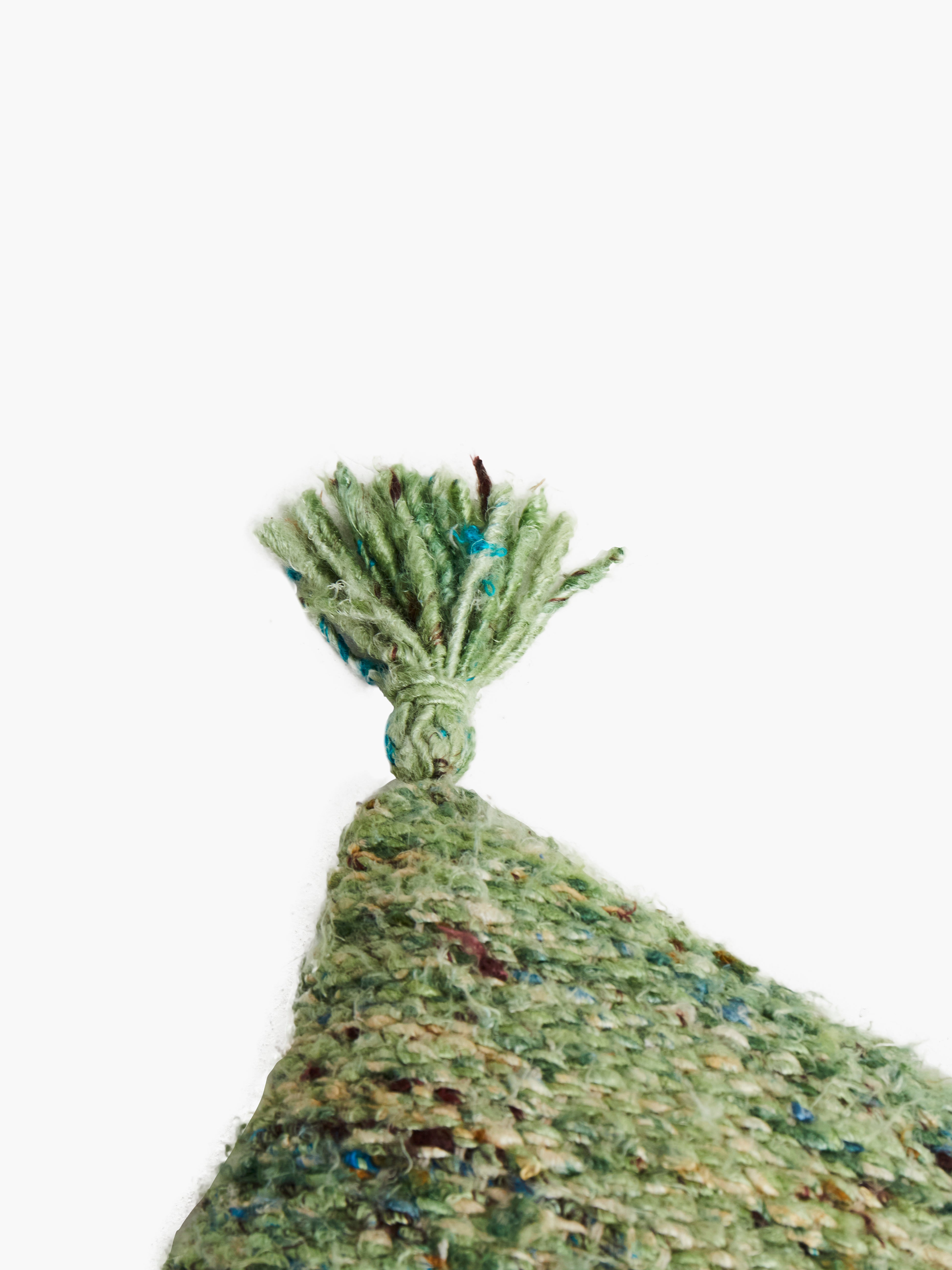 Green Recycled Sari Cushion