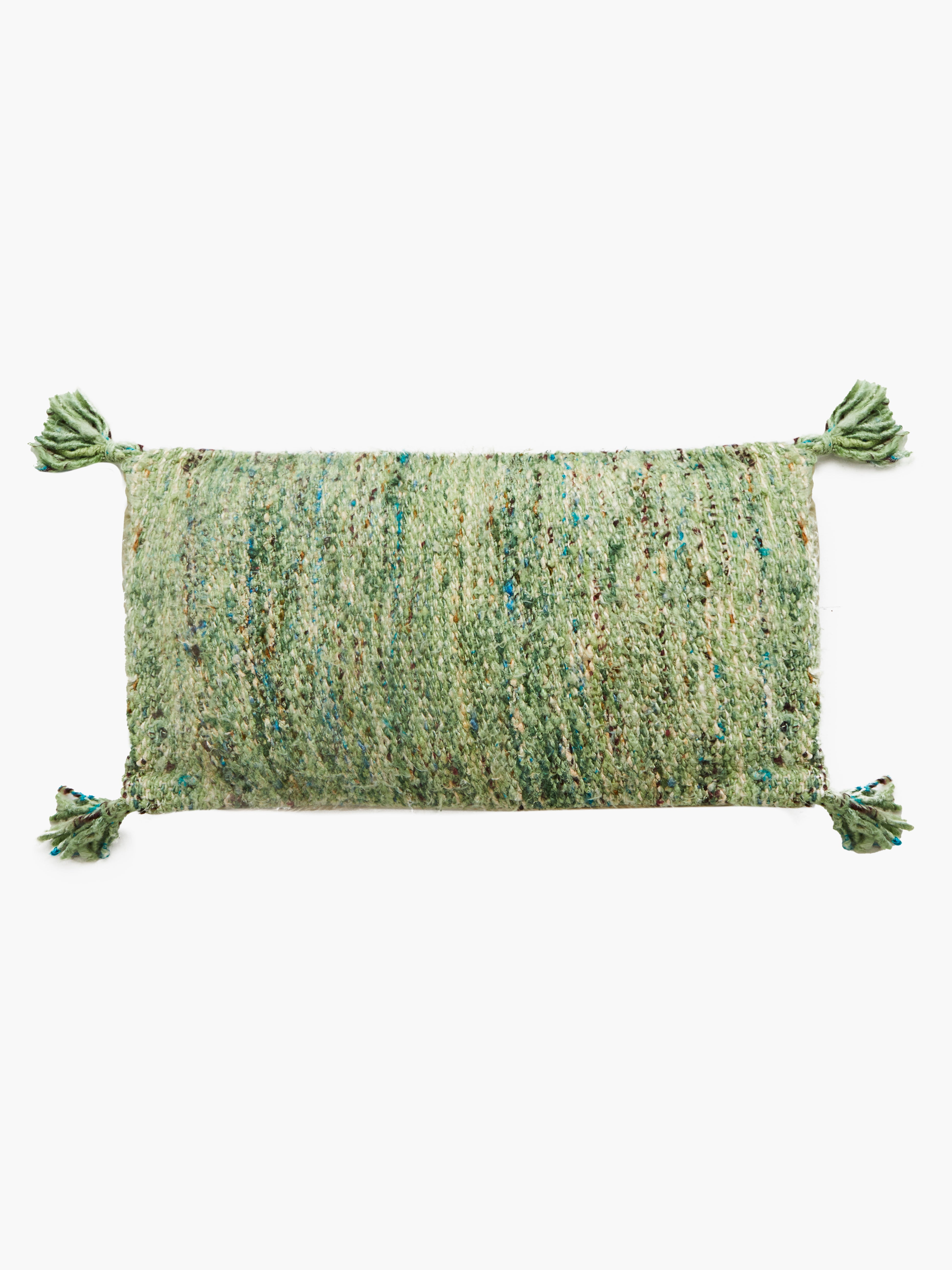 Green Recycled Sari Cushion