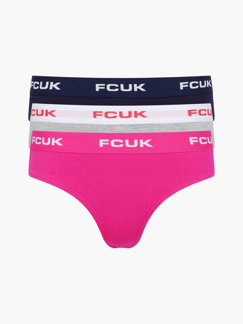 3 Pack FCUK Logo Thongs