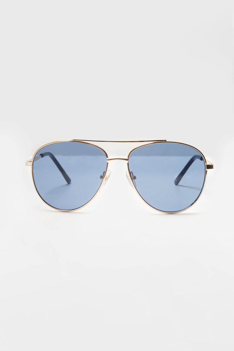 metal d frame aviator sunglasses gold