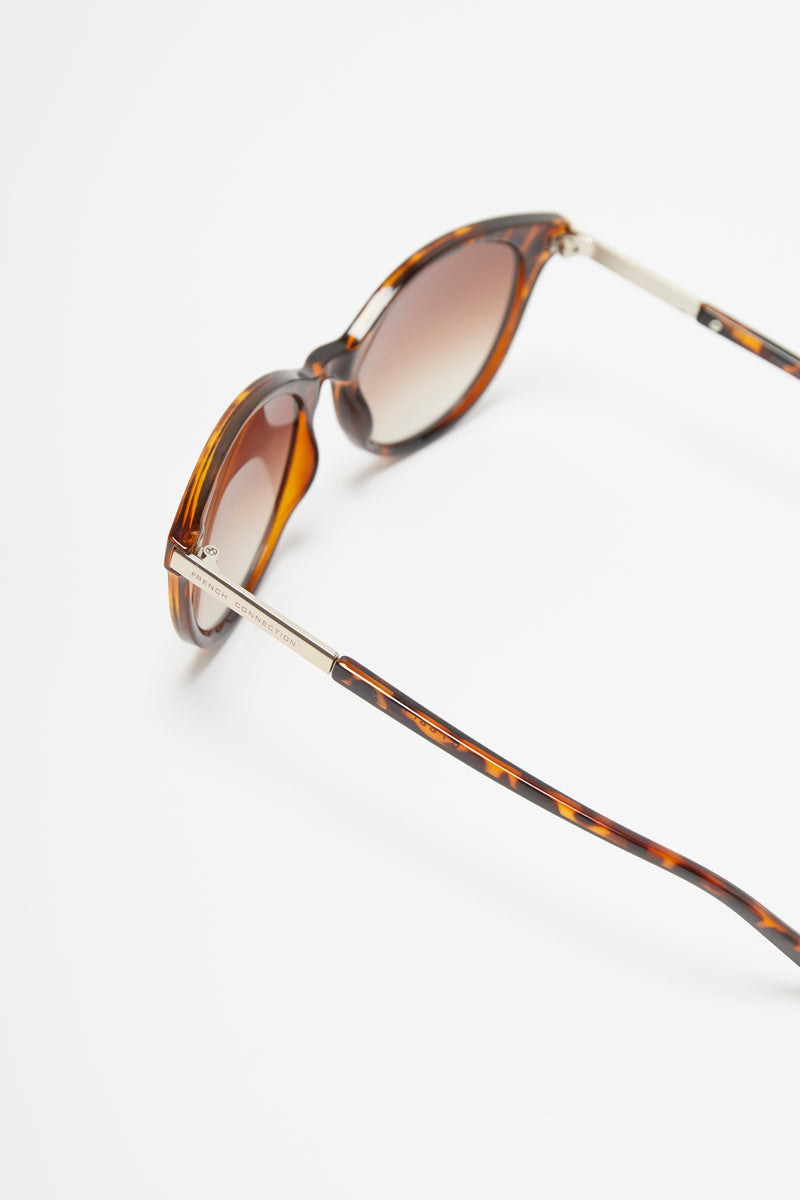 soft round frame sunglasses tortoise resin